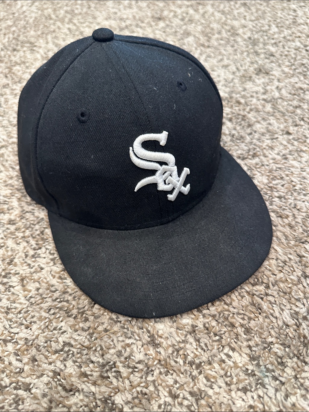 Black Baseball Cap With White Sox Embroidered Logo